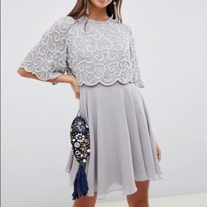 NWT ASOS DESIGN pearl embellished crop top dress